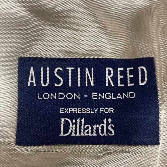Austin Reed Small Checked 2 Button Blazer Tan Cream Sz 41L Made in USA - Picture 8 of 9